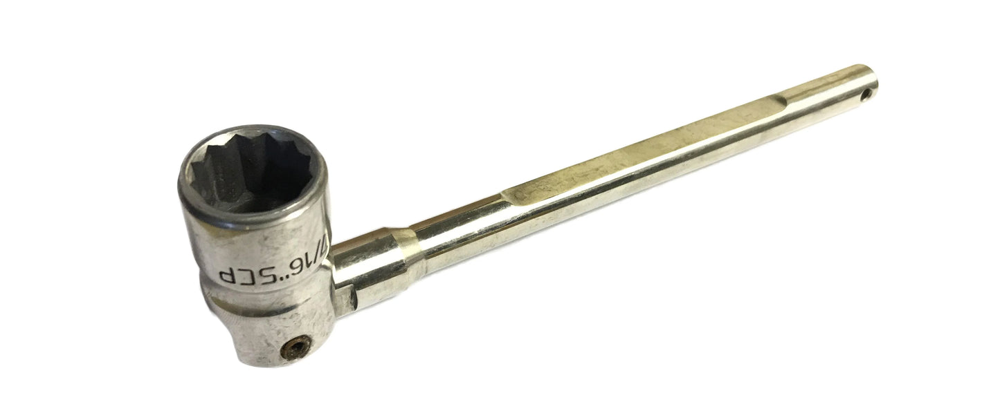 Flat Handle Stainless Steel Bi-Hex Scaffold Spanner
